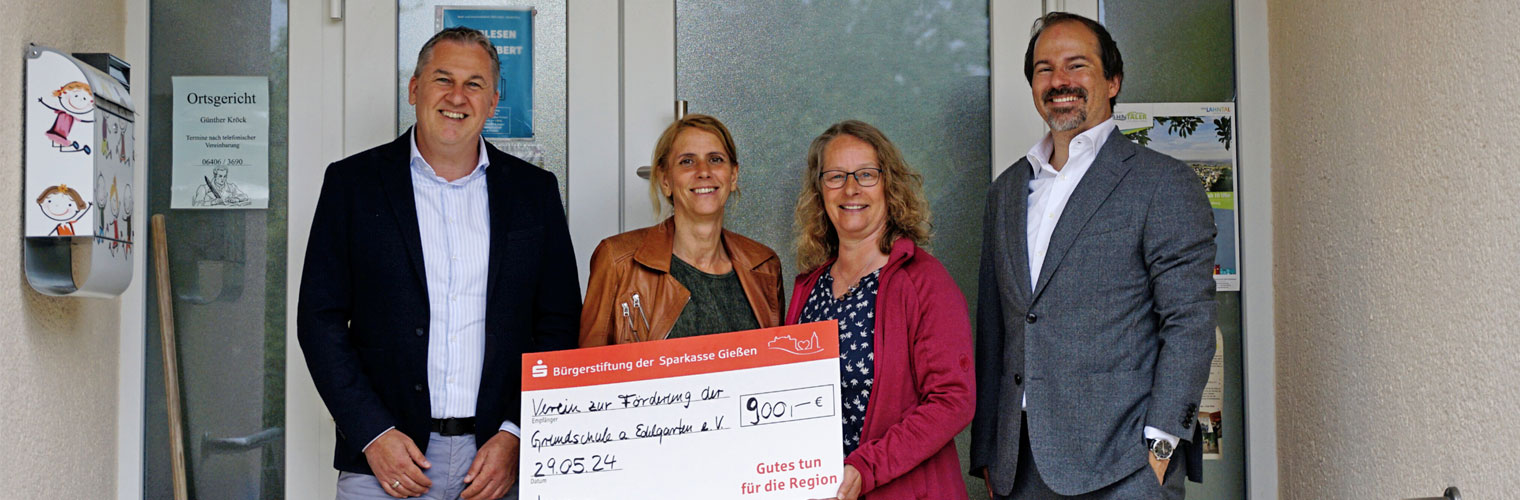 Die Bürgerstiftung der Sparkasse Gießen unterstützt die Grundschule am Edelgarten in Treis